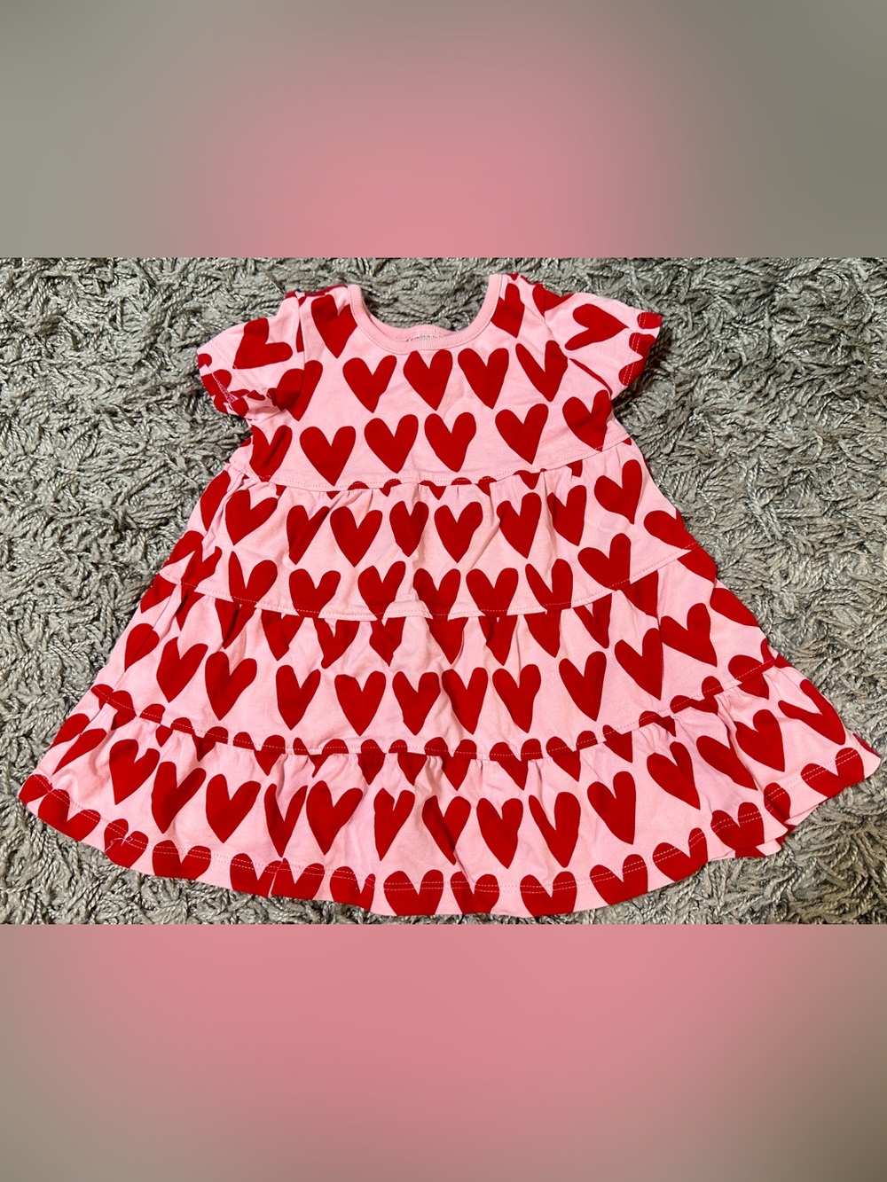 Hanna Andersson Pink Dress with Red Heart Print